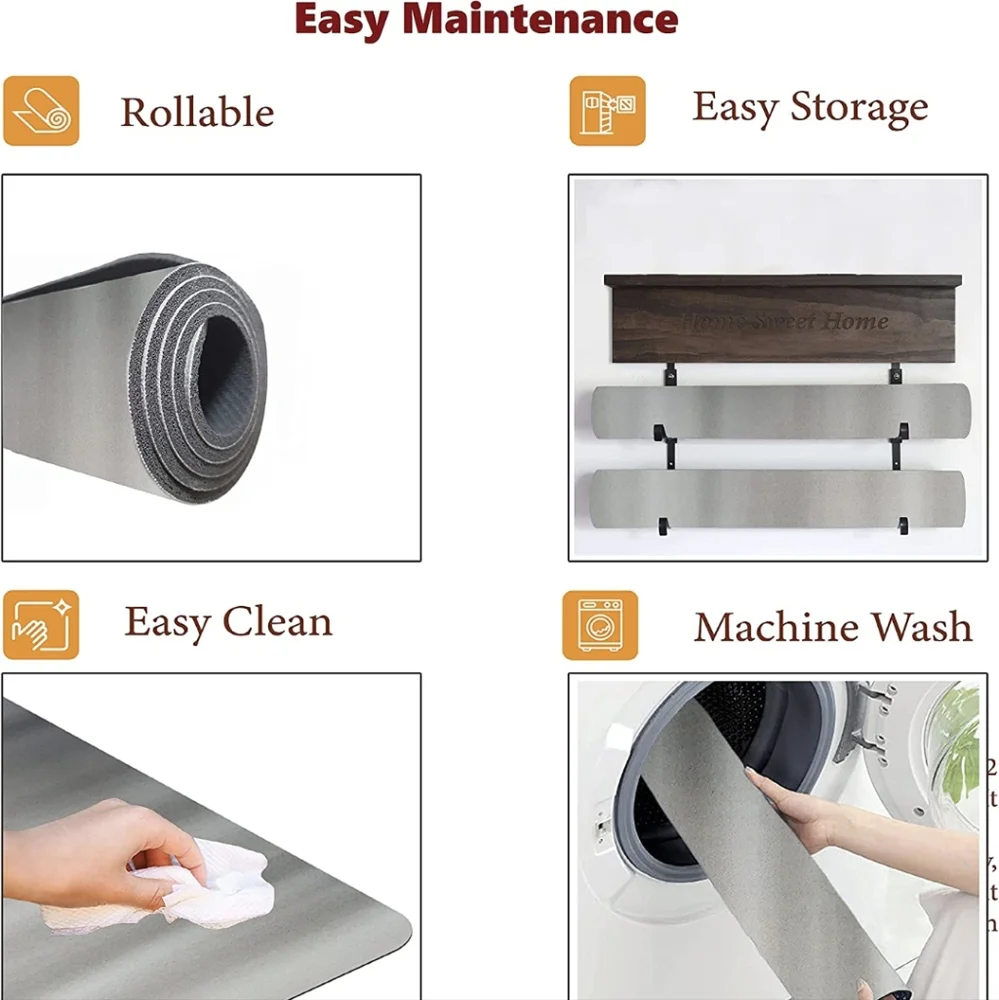 ProHomm Living Diatomaceous Earth Bath Mat - 31.5inch x 16.9inch Bathro